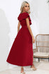 ruffled-tied-v-neck-midi-dress Sophia's Trends - Sophia's Style-Caramel-M